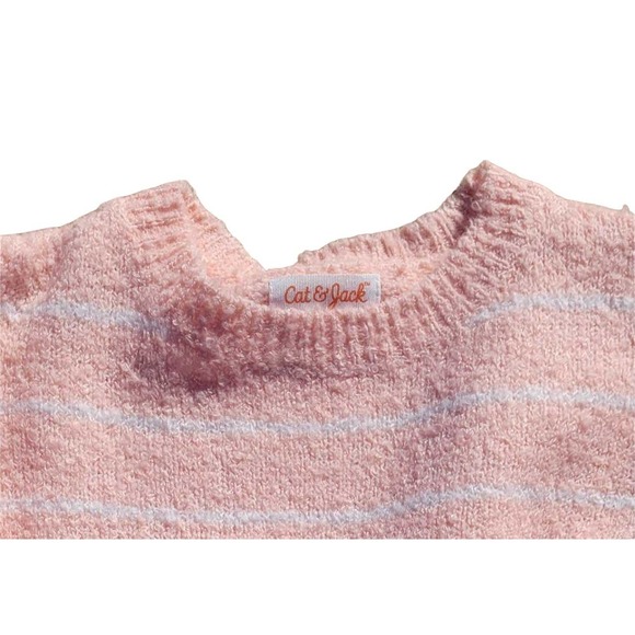 4T Toddler Girls' Loring Pink, White Stripe Pullover Sweater w/ Free Shipping - Picture 3 of 7